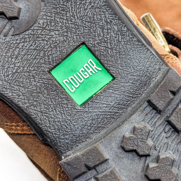 Cougar Women Belt Brown Leather Waterproof Moto Buckle Strap Winter Boots size 6 - Picture 4 of 11